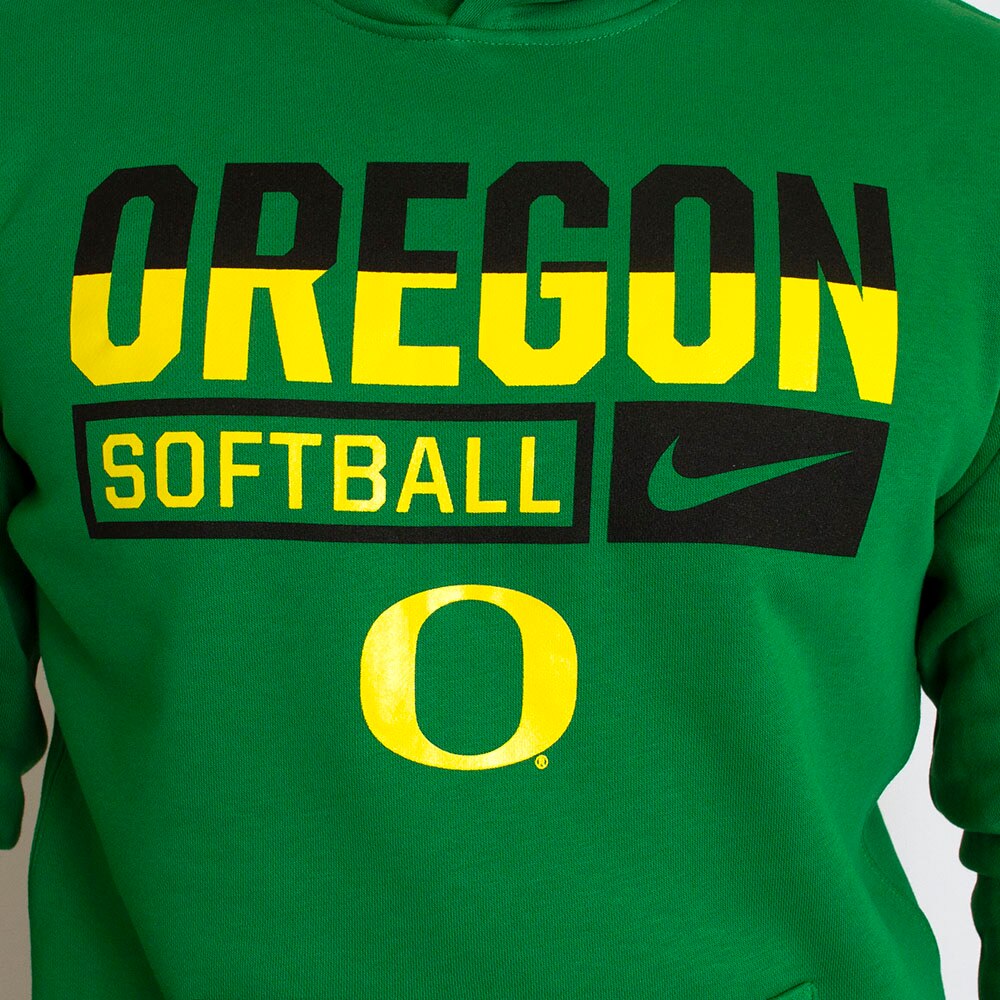 Classic Oregon O, Softball, Nike Club, Fleece, Hoodie